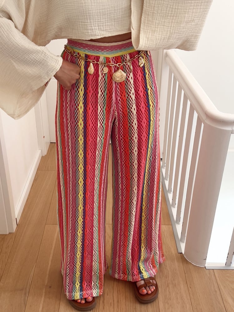 FLAO pants Mesh crochet, pink | Hello Moon Shop