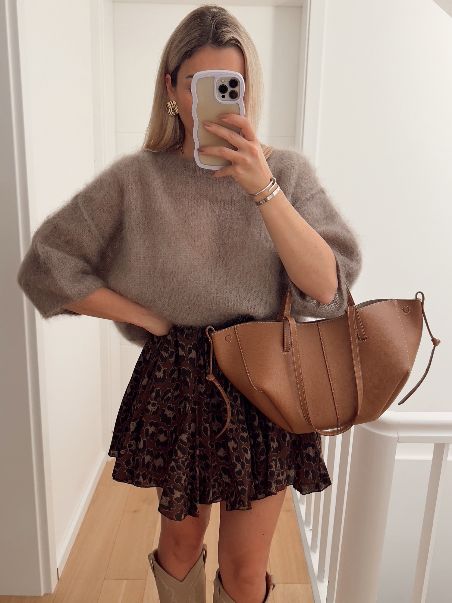 Pull TAMATOA Doux en kid mohair, taupe